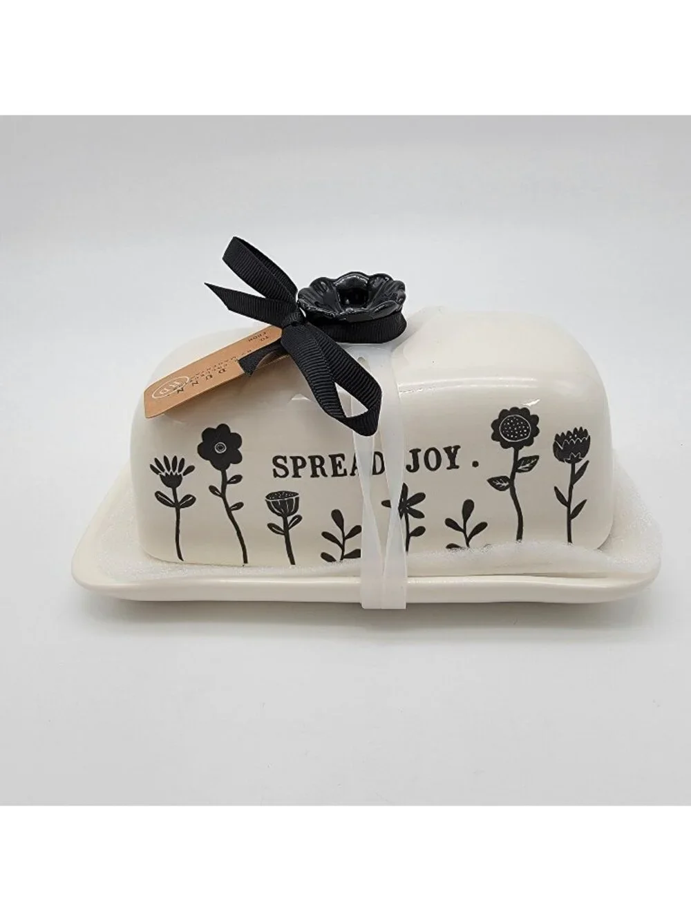Rae Dunn Covered Butter Dish SPREAD JOY Artisan Collection  - NEW